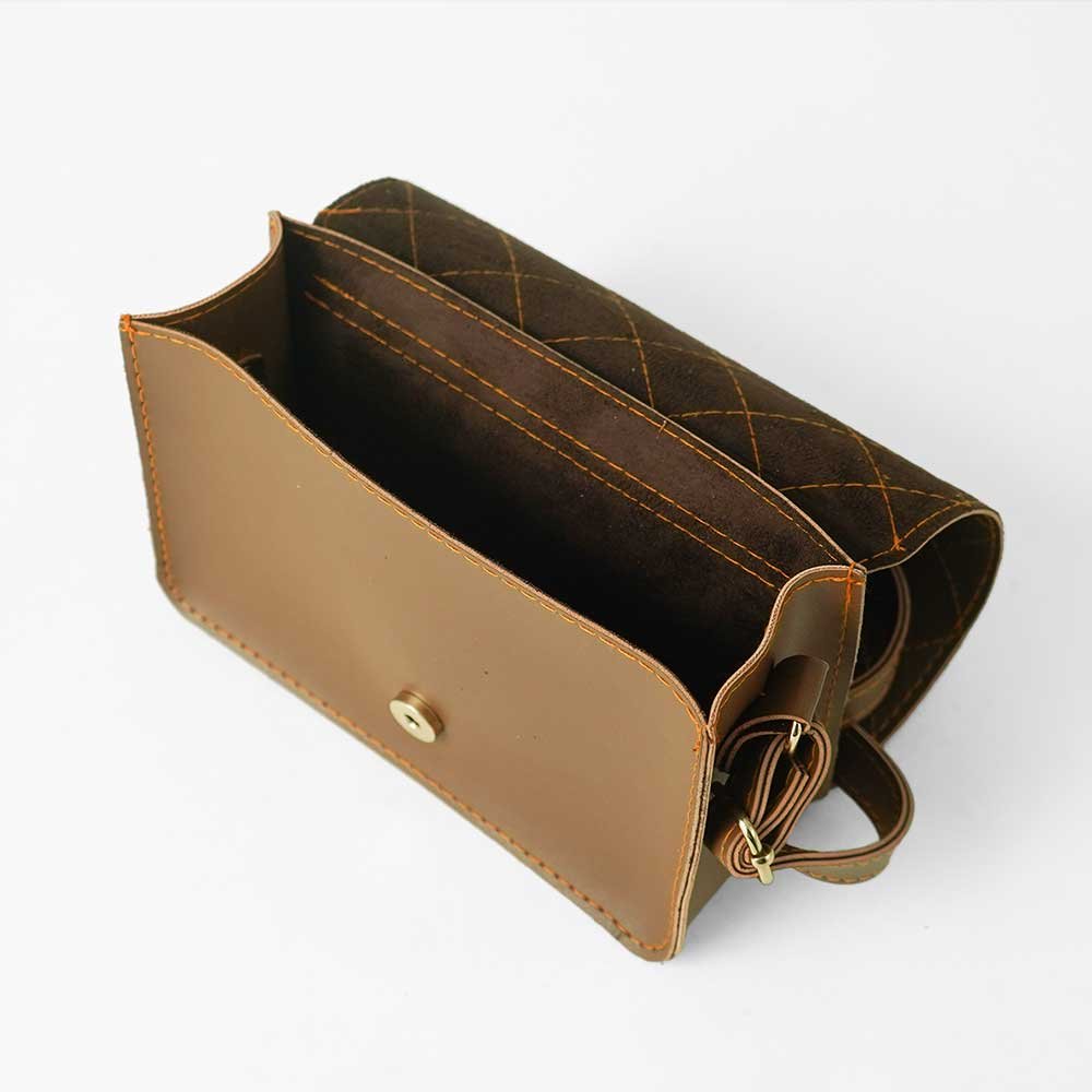 Cross Stitch Crossbody Bag Brown - Image 3