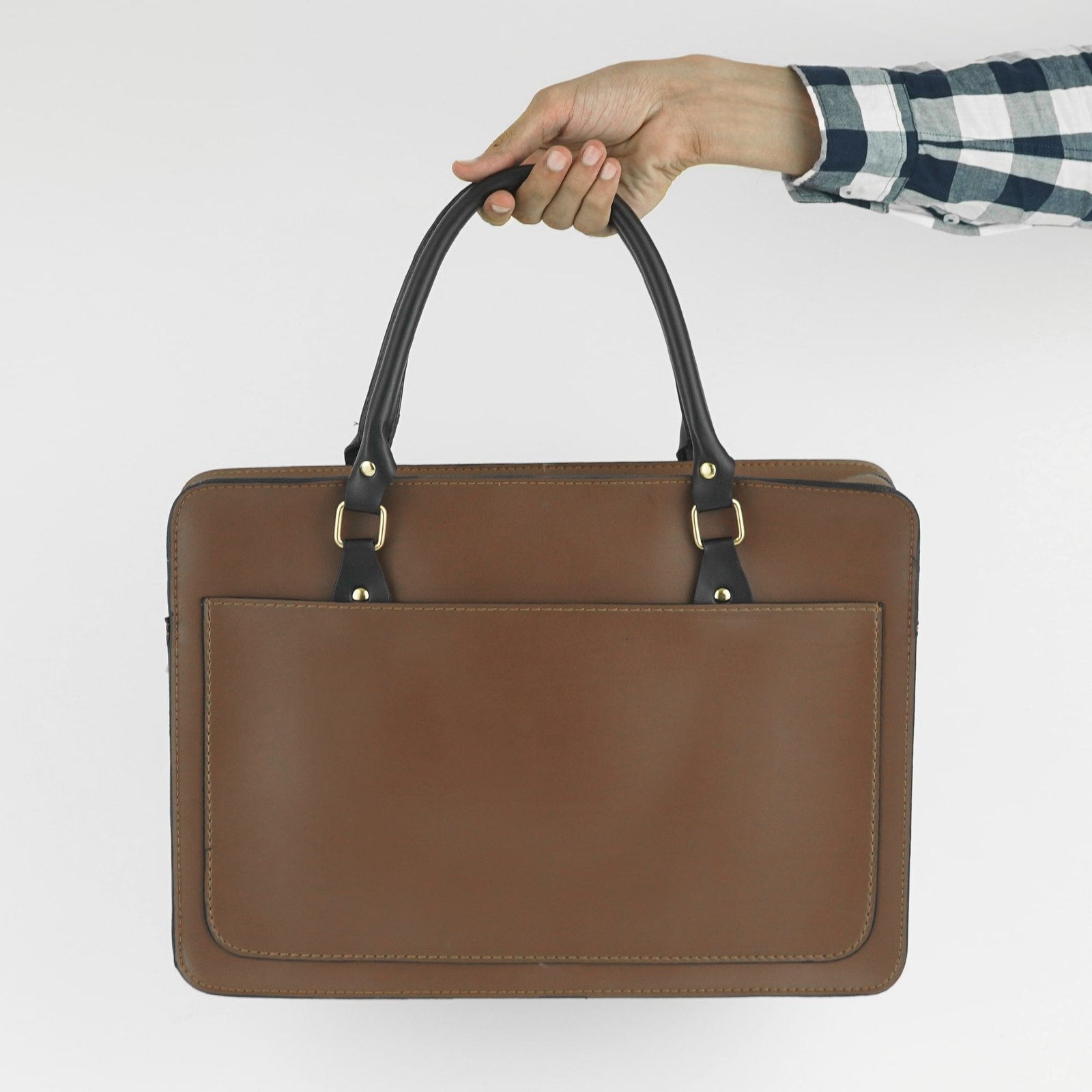 Multi Pockets Laptop Bag (Brown) - Image 9