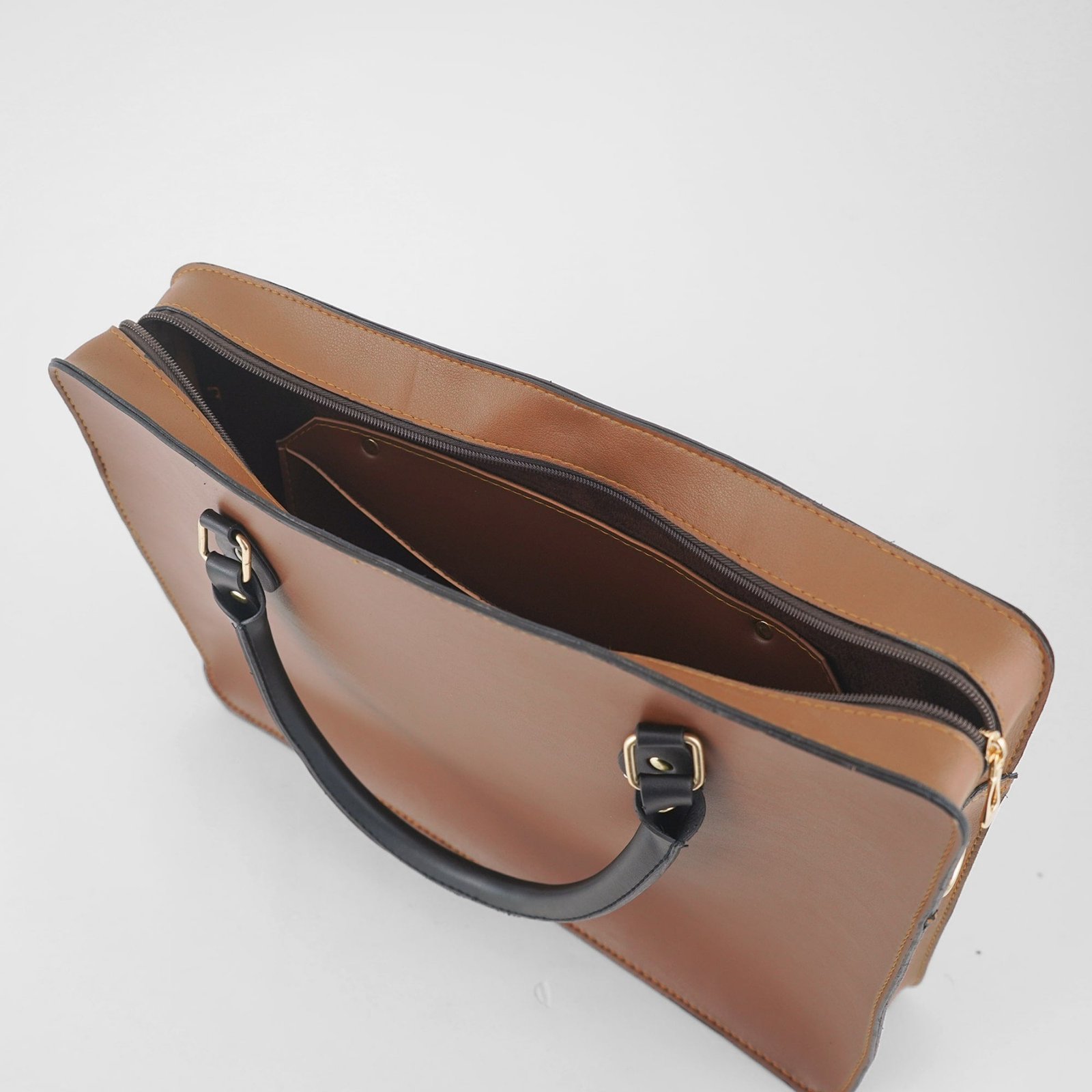 Multi Pockets Laptop Bag (Brown) - Image 4